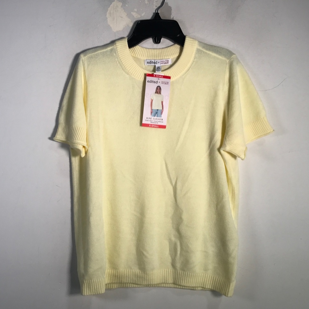 Edited x Hunter McGrady S/S Luxe Sweater, Women's Size XS - Transparent Yellow